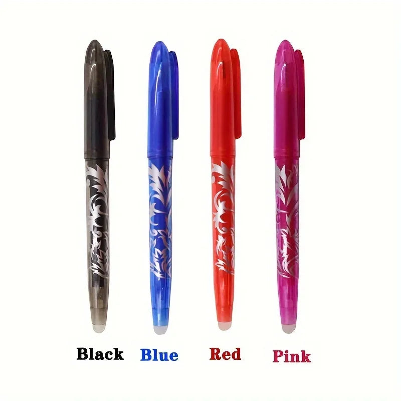 Multi-Color Erasable Gel Pen Set – 4 or 8 Pens | 0.5mm Fine Tip for Writing & Drawing