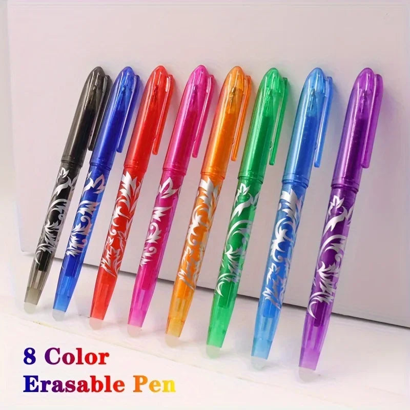 Multi-Color Erasable Gel Pen Set – 4 or 8 Pens | 0.5mm Fine Tip for Writing & Drawing