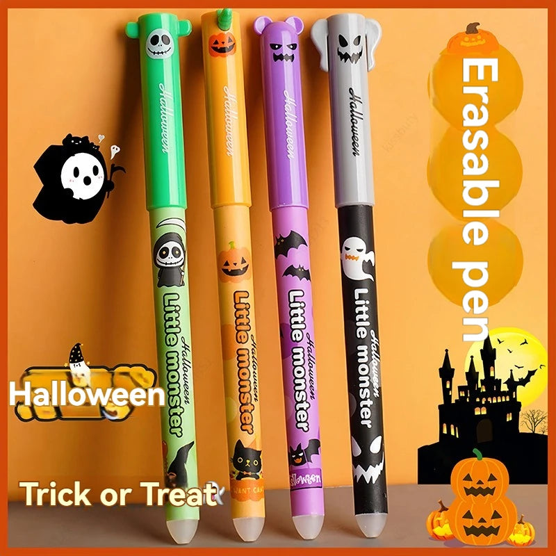 Halloween Erasable Gel Pens – 4-Pack Blue Ink | Smooth Writing for School & Office