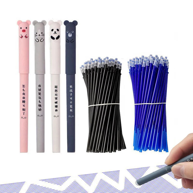 Erasable Gel Pen Set – 4 Pens + 20 Refills + 2 Erasers | Smooth Writing Kit